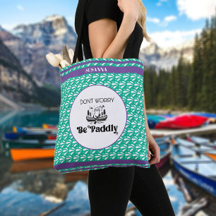 Tote Bag Motif d'eau verte Retro Otter de canot Nom personn