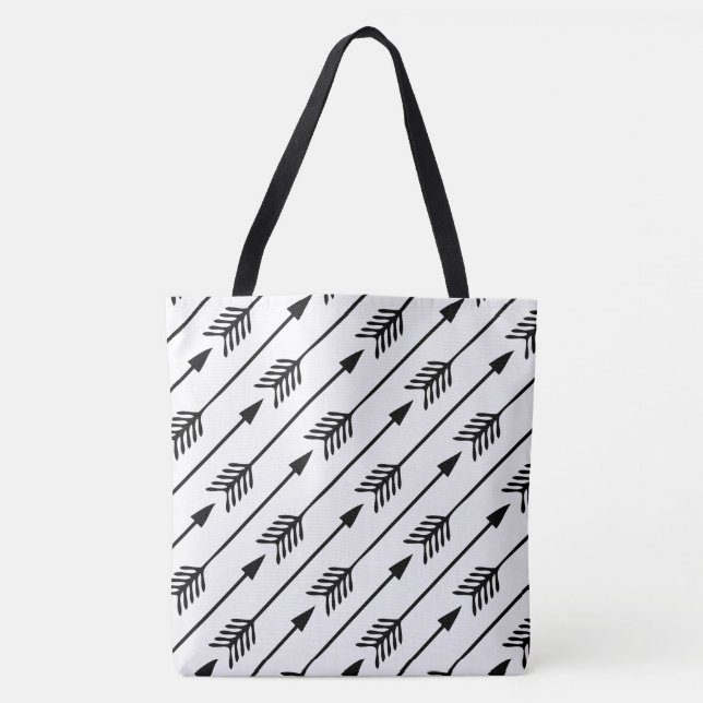 Tote Bag Motif des flèches noires et blanches (Devant)