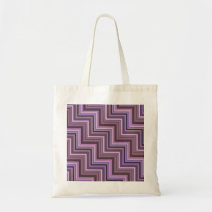 Tote Bag Motif d'escaliers à rayures mauve
