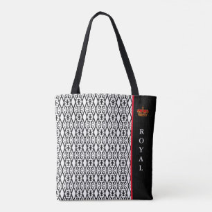 Tote Bag Motif diamant chic et élégant en noir et blanc