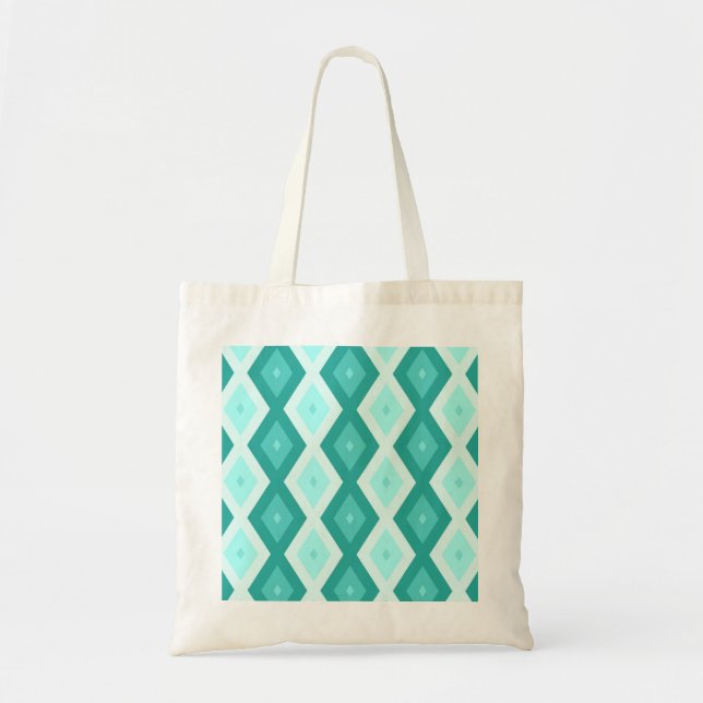 Tote Bag Motif diamant turquoise (Devant)