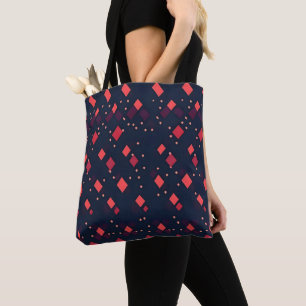 Tote Bag Motif Diamants rouges