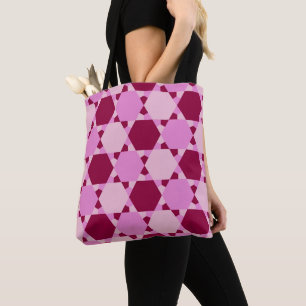 Tote Bag Motif d'illusion optique Girly Pink