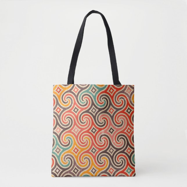 Tote Bag Motif d'illustration des tourbillons rétro (Devant)