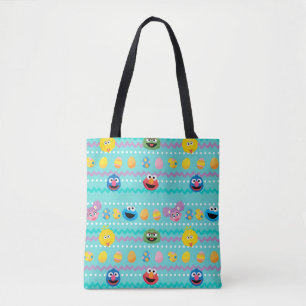 Tote Bag Motif d'oeufs de Pâques de la rue Sesame