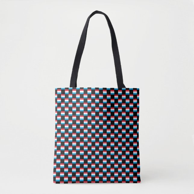 Tote Bag motif du drapeau À damiers Luxembourg (Devant)