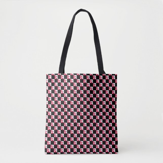 Tote Bag motif du drapeau À damiers Népal (Devant)
