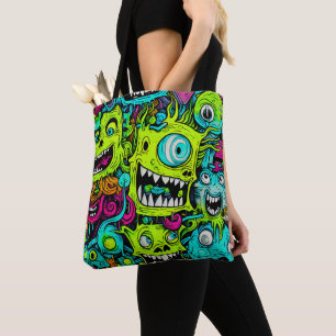 Tote Bag Motif éffrayant Green Monster