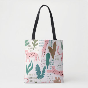 Tote Bag Motif, empreinte de léopard, vintage.