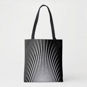 Tote Bag Motif en bande blanche et noire très unique