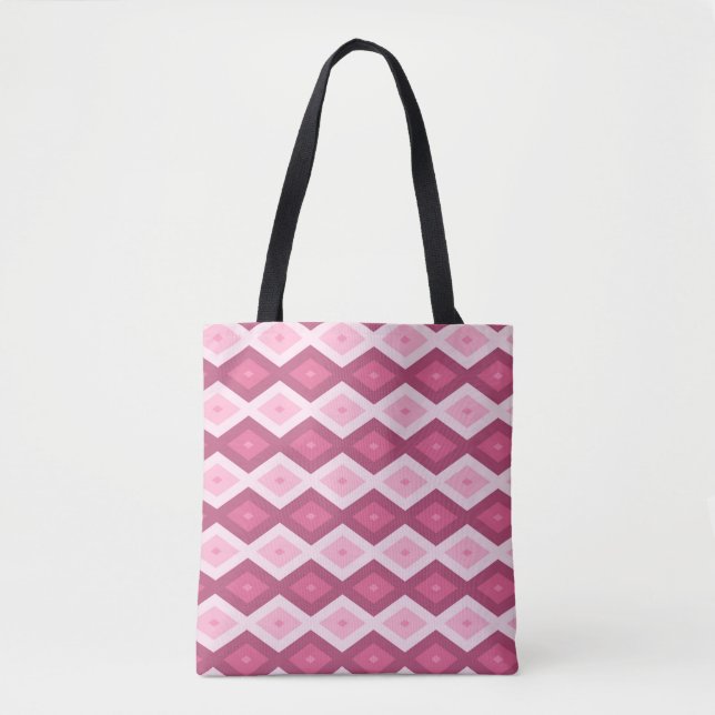 Tote Bag Motif en diamant rose (Devant)