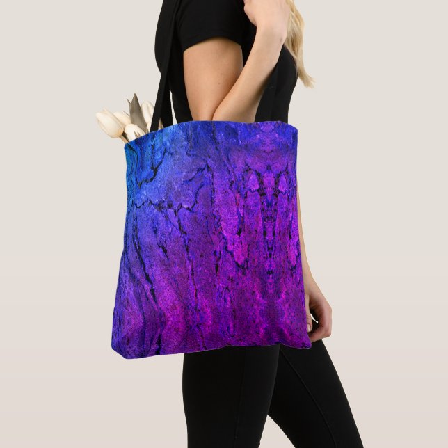 Tote Bag Motif en marbre bleu violet (De près)