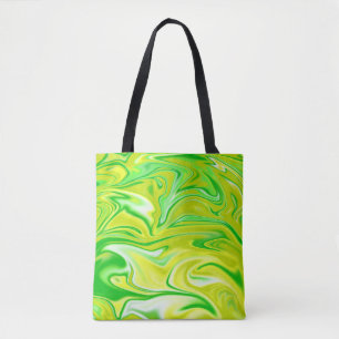Tote Bag Motif en marbre vert jaune liquide,