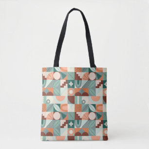 Tote Bag Motif en mosaïque abstrait et géométrique.