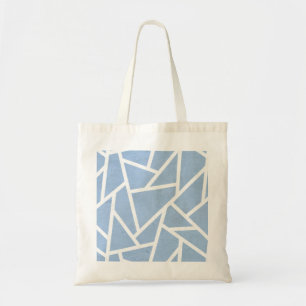 Tote Bag Motif en mosaïque bleu pâle et blanc