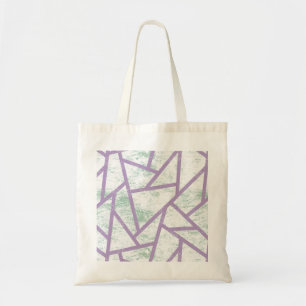 Tote Bag Motif en mosaïque vert clair et lavande