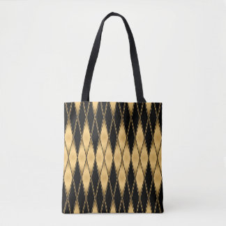 Tote Bag Motif en or et en noir