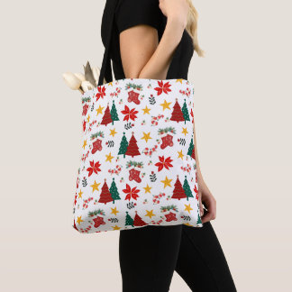 Tote Bag Motif festif de vacances de Noël