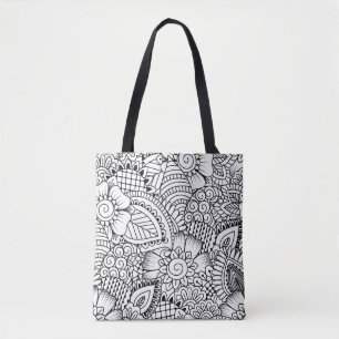 Tote Bag Motif floral 2 de griffonnage