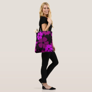 Tote Bag Motif floral Art Déco rose gras