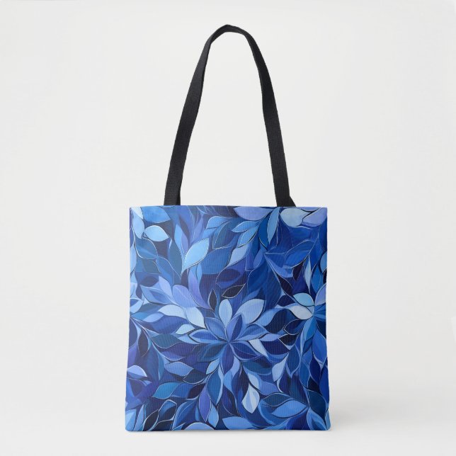 Tote Bag Motif Floral bleu transparent (Devant)