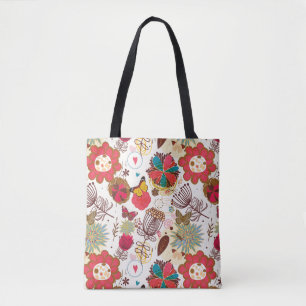 Tote Bag Motif floral dans le rétro style 4