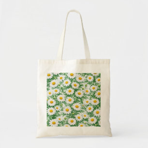 Tote Bag Motif floral de marguerite camomille blanche