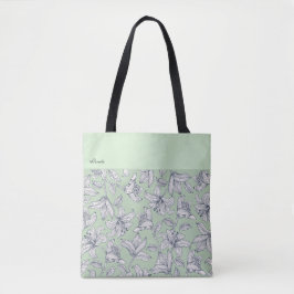 Tote Bag Motif Floral De Sage Personnalisé