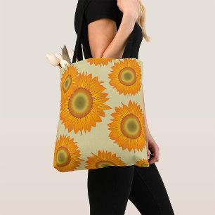 Tote Bag Motif floral de tournesol jaune rétro des années 7