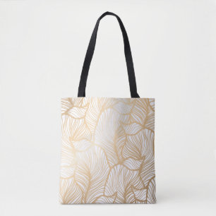 Tote Bag Motif floral d'or de damassé