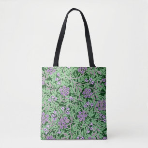 Tote Bag Motif floral lilas et vert