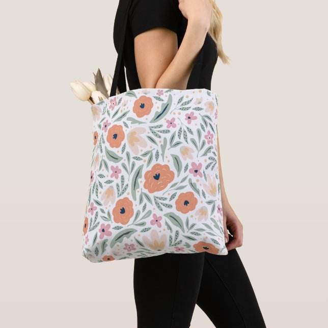 Tote Bag Motif floral Pastel Spring (De près)