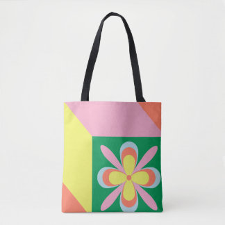Tote Bag Motif floral rétro coloré de fleurs printanières