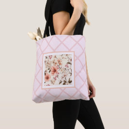 Tote Bag motif floral rose fleur sauvage
