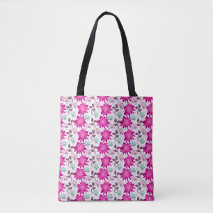 Tote Bag Motif floral rose vibrant Fleurs modernes audaci