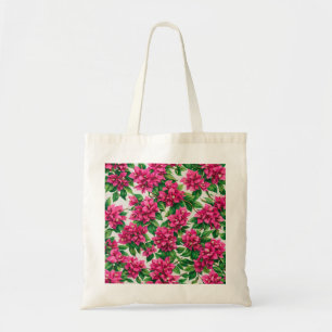 Tote Bag Motif floral tropical Bougainville rose aquarelle
