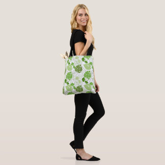 Tote Bag Motif floral tropical vert sur fourre-tout