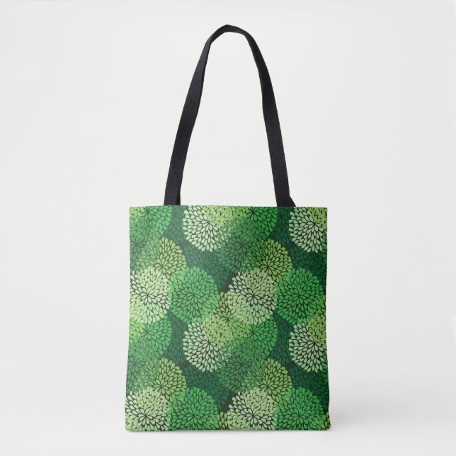 Tote Bag Motif floral vert (Devant)