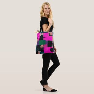 Tote Bag Motif floral vert Art déco moderne