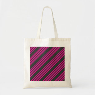 Tote Bag Motif Fuchsia et charbon de bois cinq bandes