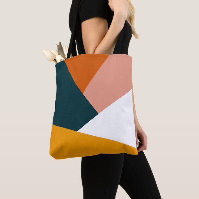 Tote Bag Motif géométrique abstrait moderne de bloc de (De près)