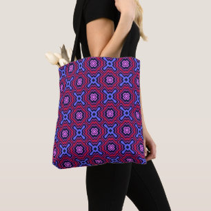 Tote Bag Motif géométrique arabesque en rose vibrant
