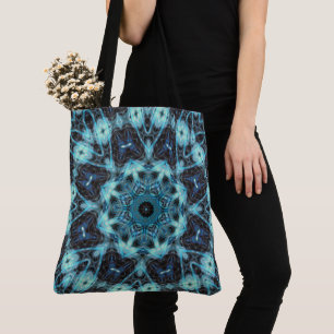 Tote Bag Motif géométrique bleu avec éclat radieux