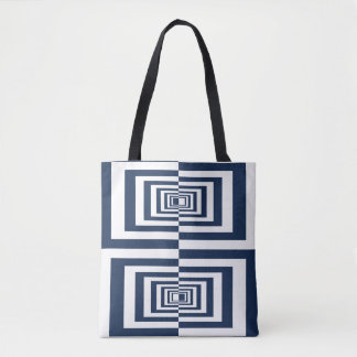 Tote Bag Motif géométrique bleu moderne