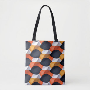 Tote Bag Motif géométrique d'onde 3D moderne en couleurs vi