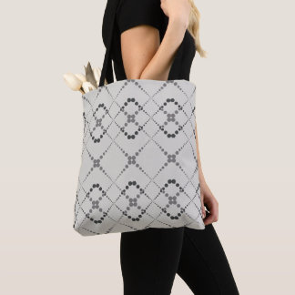 Tote Bag Motif géométrique en zag pointillé rétro