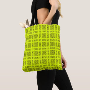 Tote Bag Motif géométrique jaune citron