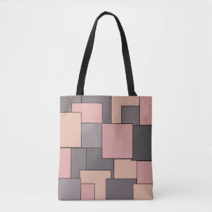 Tote Bag Motif géométrique rose violet