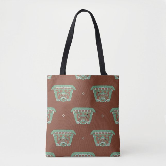 Tote Bag Motif géométrique sans couture avec motifs tribaux (Devant)