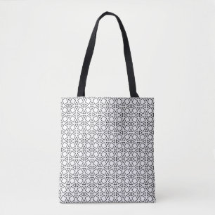 Tote Bag Motif géométrique triangulaire noir et blanc moder